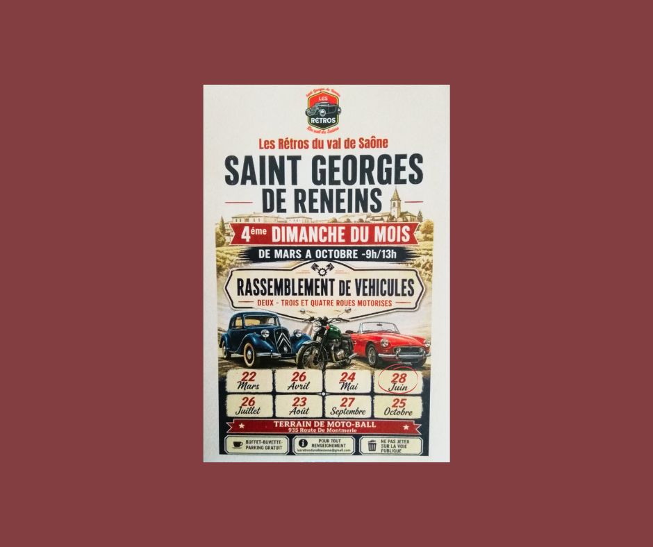 En savoir plus sur Rassemblement mensuel des Rétros du Val de Saône