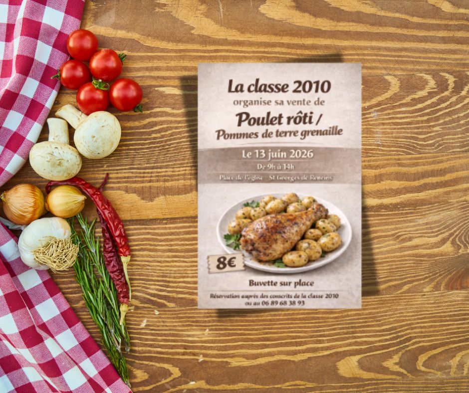 En savoir plus sur Vente de poulet rôti et pommes de terre grenailles